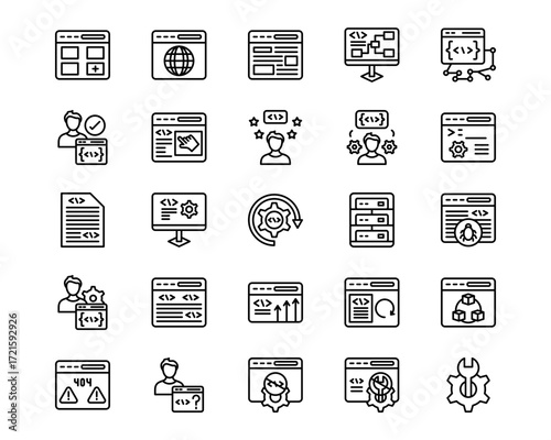 No Code Line Vector Icons