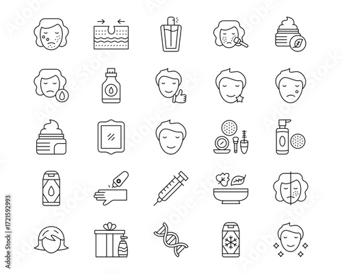 Skincare Line Vector Icons