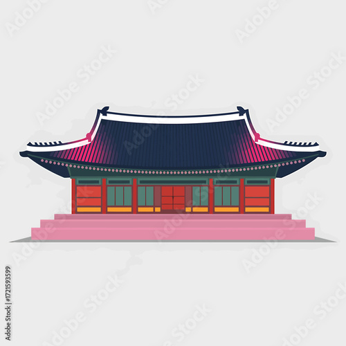 Minimalist flat illustration of a traditional element