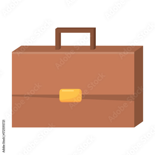 Classic brown leather briefcase with golden clasp, a timeless symbol of professional business and executive work
