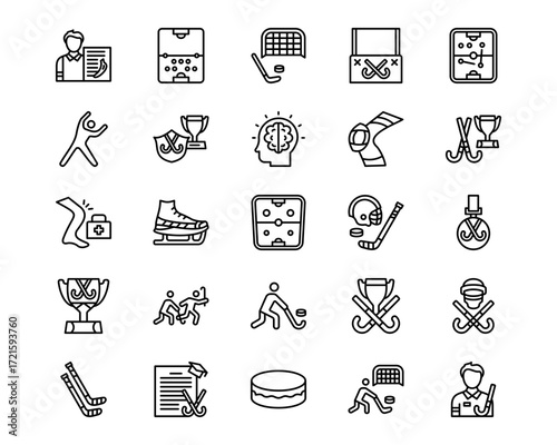 Hockey Line Vector Icons