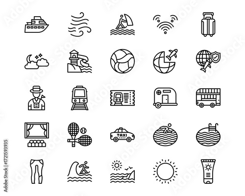 Travel Line Vector Icons