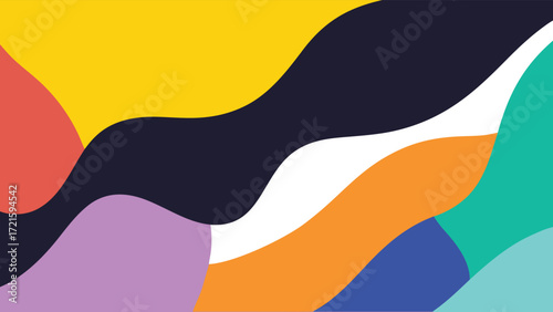 Abstract Organic Shapes Background with Vibrant Colors Keywords: abstract, background, organic shapes, colorful, vibrant, wavy, fluid, modern, design, pattern, texture, graphic, art, creative