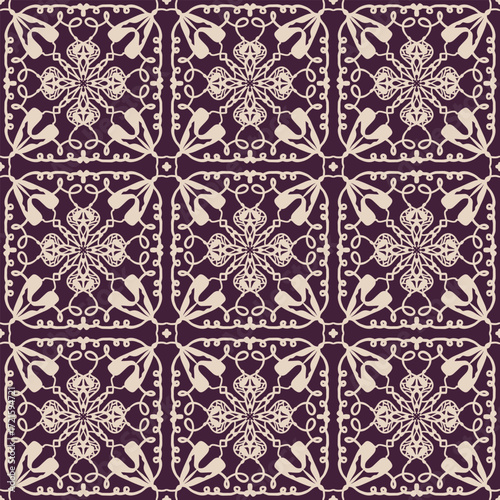 Floral lace ornament. Seamless pattern with light flowers on pastel background. Vector. Template for design invitation, background, wallpaper, textile, wallpaper, packagin