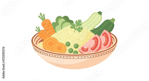 Vibrant Couscous Bowl with Assorted Vegetables A Healthy and Delicious Meal