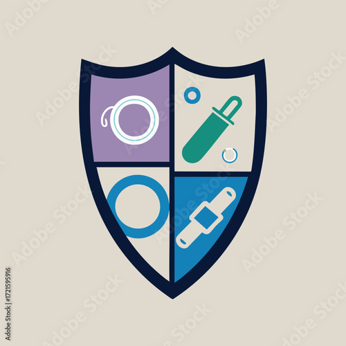 World Contraception Day vector illustration showing symbolic birth control methods like pill, condom, IUD, implant in abstract conceptual themes promoting reproductive freedom and health awareness