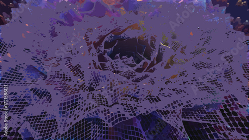 Abstract Purple and Orange Textured Overlay with Geometric Grid Pattern vector illustration