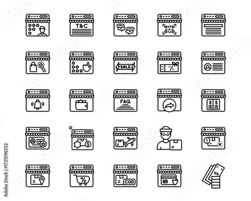 Web Store Line Vector Icons