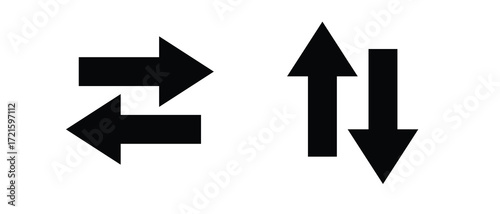 Transfer arrows. Icon with black on white background