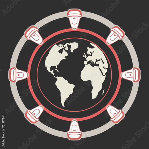Solid color vector concept for World Contraception Day featuring unique contraception symbols, body autonomy, life planning, informed choices, and modern family planning awareness visuals