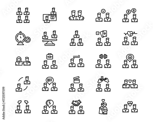 Friendship Line Vector Icons