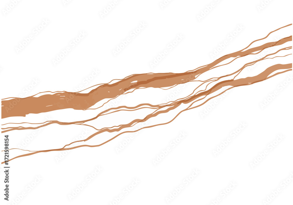 Fototapeta premium Abstract image of interwoven brown veins against a white background. A textured, organic design with a natural aesthetic. Suitable for backgrounds and graphic design.