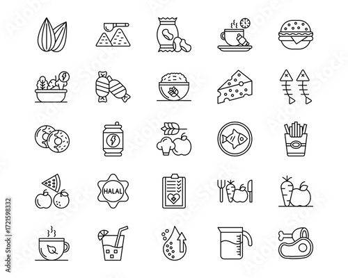 Nutrition Line Vector Icons