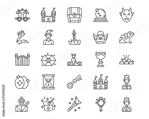 Fairytale Line Vector Icons