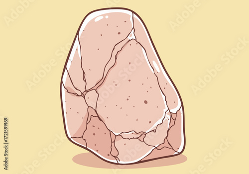A polished rose quartz crystal glows with a subtle shimmer. Clean, minimalist illustration with a soft, pastel background. Perfect for wellness, beauty, or spiritual themes.