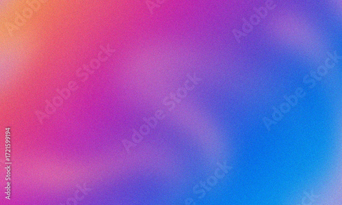 Abstract grainy gradient background with orange pink purple and blue color blend