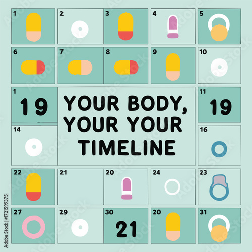 Minimalist and symbolic vector art for World Contraception Day showing contraceptive empowerment, reproductive decision-making, gender equality, safe sex education, and healthcare access