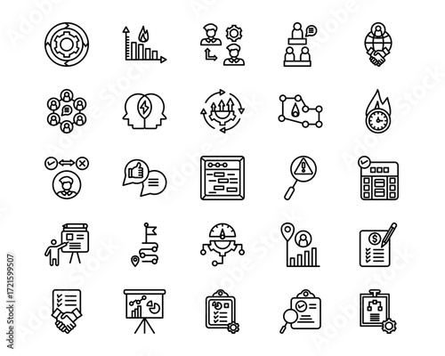 Project Assesment Line Vector Icons