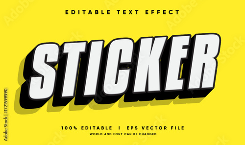 sticker vector text effect with modern style
