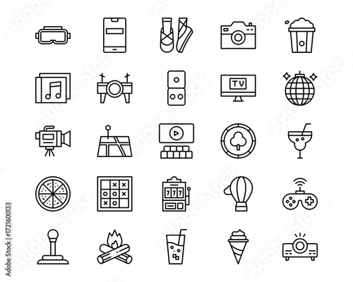 Entertainment Line Vector Icons