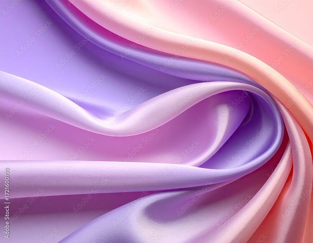 Obraz premium Multicolored silk fabric, gradient colors, soft folds, smooth texture.