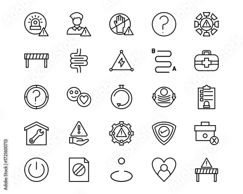 Business Disruption Line Vector Icons