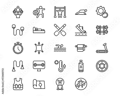 Fitness Line Vector Icons