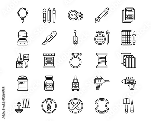 Crafting Line Vector Icons