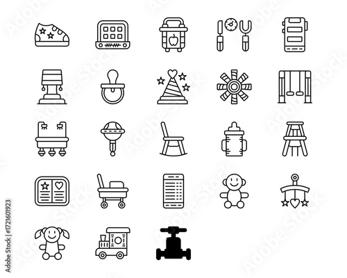 Raising Children Line Vector Icons
