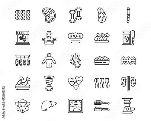 Butcher Line Vector Icons