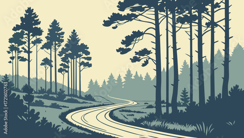 landscape with trees