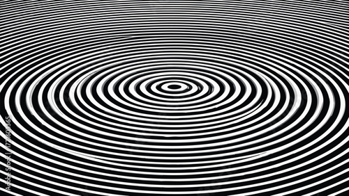Black and White Concentric Circles Optical Illusion Pattern abstract