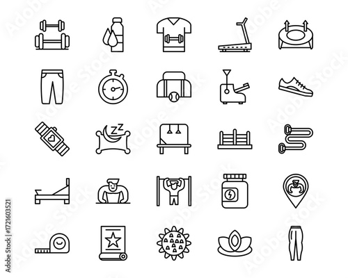 Pilates Line Vector Icons
