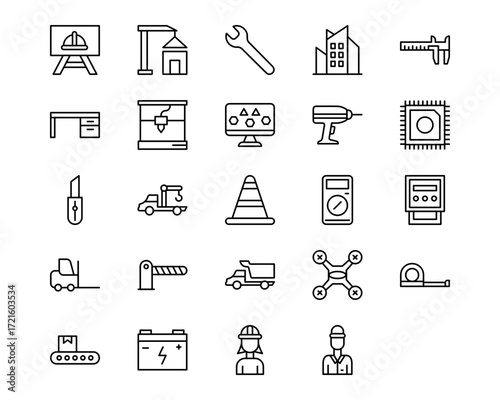 Engineering Line Vector Icons