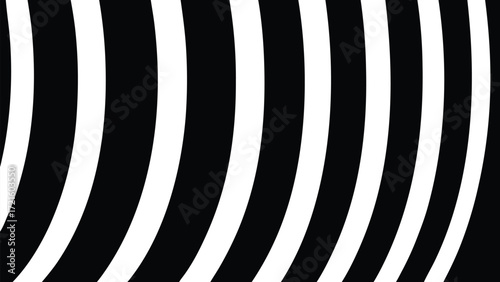 Black and White Curved Stripes Abstract Background Pattern vector illustration