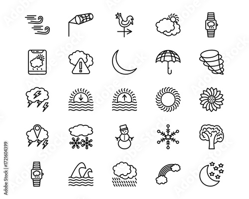 Weather Line Vector Icons