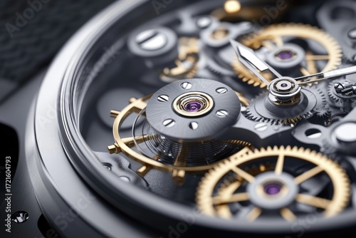 Wallpaper Mural Intricate mechanical watch gears in motion showcasing precision engineering and luxury design Torontodigital.ca