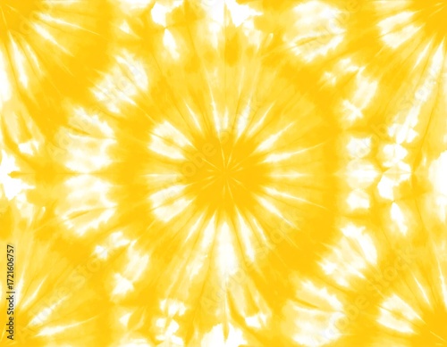 Abstract tie-dye pattern in yellow and white
