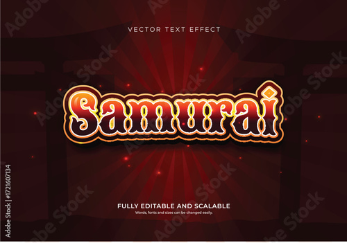 Samurai Editable Vector Text Effect Japanese Warrior Typography