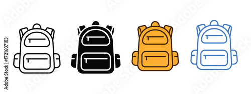 Backpack or Schoolbag icon vector. back to school designs symbol. vector illustration.