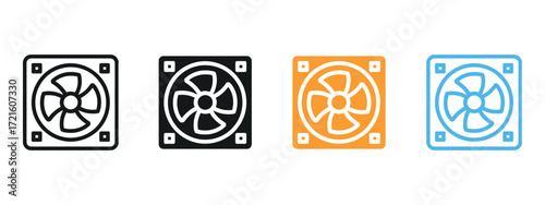 Cooling fan icon vector. tech design, repair and gaming graphics symbol. vector illustration.