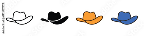 Cowboy hat icon vector. evoking a playful and adventurous spirit symbol. vector illustration.