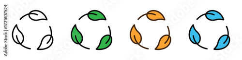 Ecological Product Line icon vector. Eco Friendly Leaf Cycle Icons for Sustainable Business & Natural symbol. vector illustration.