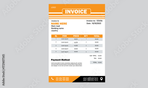 corporate minimal invoice design template 