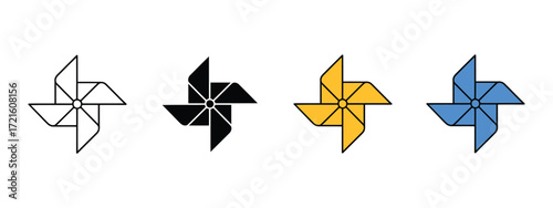 Paper pinwheel icon vector. childhood fun and playful energy symbol. vector illustration.