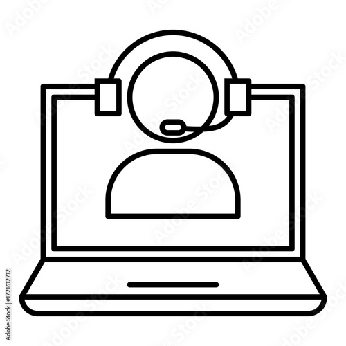 online support line icon with editable stroke