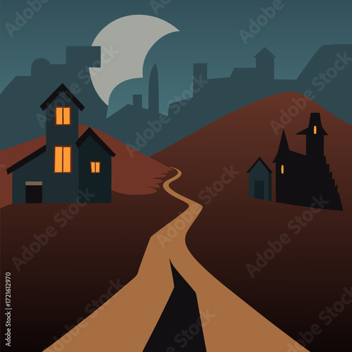Bodie ghost town California style ruins in abandoned wooden houses forgotten mining heritage eerie silent settlement vector on white background.