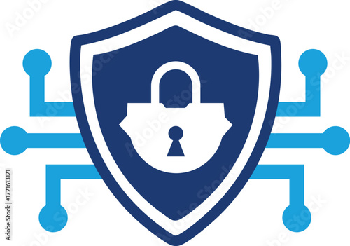 Circuit Board with Security Shield Digital Protection on a Network Cybersecurity and Data Safety