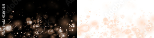 Abstract PNG overlay featuring soft bokeh lights in warm tones on a dark background, creating a dreamy atmosphere for design projects and visual storytelling