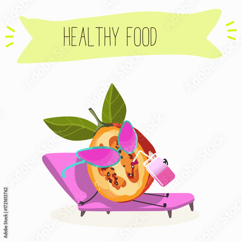 tamarillo or Solanum betaceum funny characters, hand drawn vector illustration.